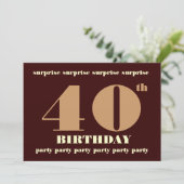 第40 -第49驚きの誕生日のパーティの招待状 招待状 (スタンド正面)