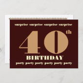 第40 -第49驚きの誕生日のパーティの招待状 招待状 (正面/裏面)