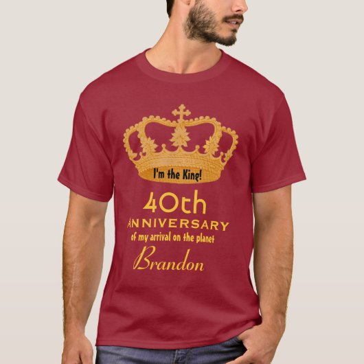第40 FUNNY V02記念日の誕生日王 Tシャツ (正面)