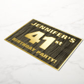 第41回バースデーパーティはっきりしたーフェイク:, Wood Grain Pattern 箔招待状 (回転した状態)