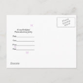 第41回バースデーパーティー蝶とデイジー インビテーションポストカード (裏面)