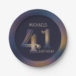 第41回モダンダークパープルと金ゴールド ペーパープレート