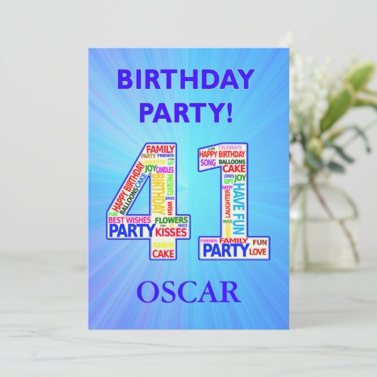 第41回誕生日パーティーの招待の名前の追加 招待状 (スタンド正面)