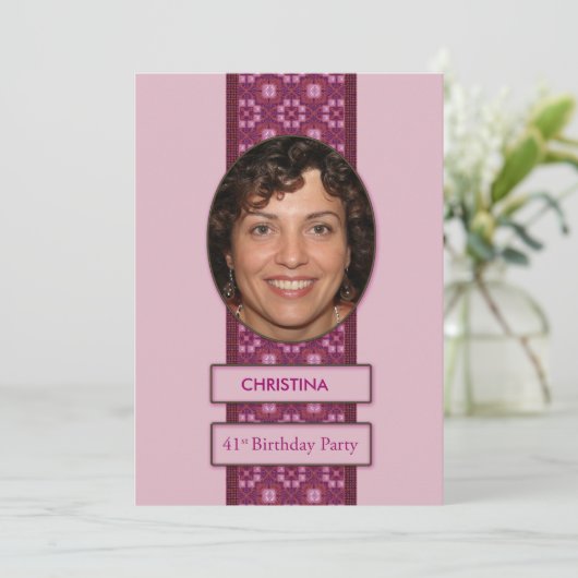 第41回誕生日パーティーの招待写真と名前 招待状 (スタンド正面)