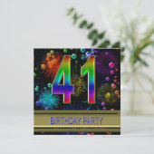 第41回誕生日パーティー招待（バブル付き） 招待状 (スタンド正面)