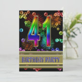 第41回誕生日パーティー招待(バブル付き) 招待状 (スタンド正面)