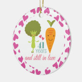 第41記念日のかわいいカップルのオーナメント セラミックオーナメント (左)