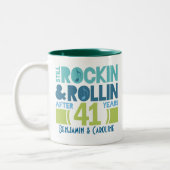 第41記念日のパーソナライズなマグのギフト ツートーンマグカップ (左)