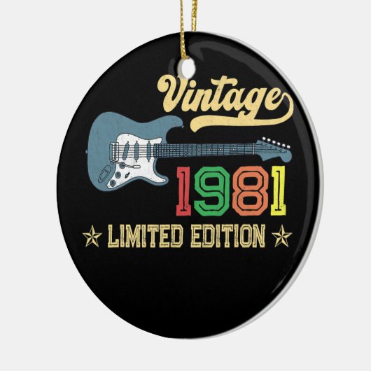 第41誕生日ギフト女男性へ性ギター愛好家 セラミックオーナメント (左)