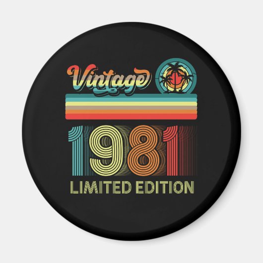 第41誕生日装飾男性41歳1981 マグネット (正面)