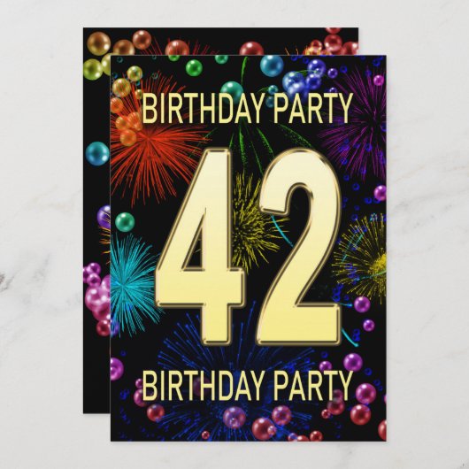 第42回バースデーパーティー招待花火大会 招待状 (正面/裏面)