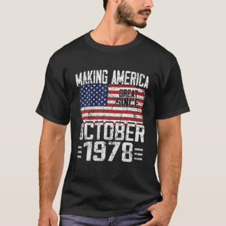 第42回誕生日ギフト1978年10月米国国旗42 Y Tシャツ