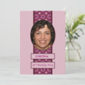 第42回誕生日パーティーの招待写真と名前 招待状 (スタンド正面)