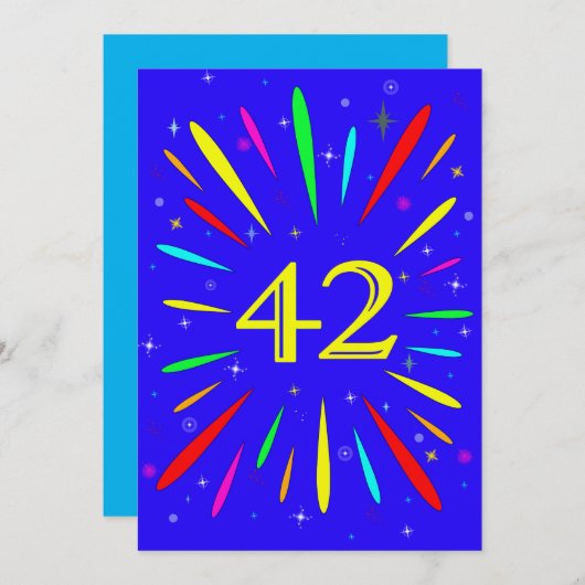 第42回誕生日パーティーの招待状の爆発 招待状 (正面/裏面)