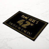 第42回誕生日パーティー – アールデコスタイル「42」 +名前 箔招待状 (回転した状態)