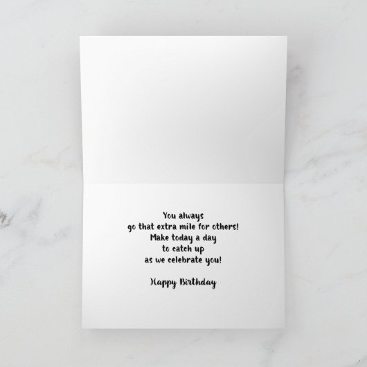 第42誕生日女性ランニング日が差すこと背景 カード (内部)