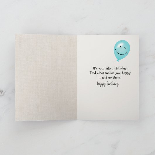 第42誕生日風船とタビー猫 カード (内部)