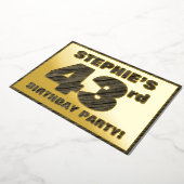 第43回バースデーパーティはっきりした— Wood Grainフェイク文字 箔招待状 (回転した状態)