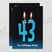 第43回バースデーパーティー招待状 招待状 (正面/裏面)