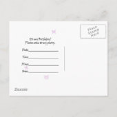 第43回誕生日パーティーへの招待 インビテーションポストカード (裏面)