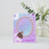 第43回誕生日パーティーへの招待 インビテーションポストカード (スタンド正面)