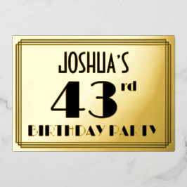 第43回誕生日パーティー – アールデコ検索「43」 +名前 箔招待状