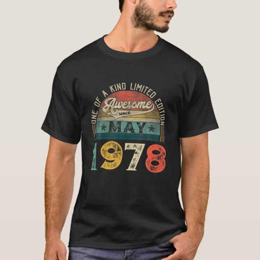 第43回誕生日装飾1978年5月男性女性43アイ Tシャツ (正面)