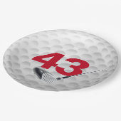 第43誕生日ゴルフボールデザイン ペーパープレート (アングル)