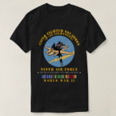 第430戦隊P38稲妻9th AF WWII w Tシャツ (デザイン正面)