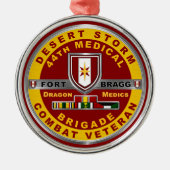第44メディカルブリデザートストーム退役軍人 メタルオーナメント (正面)