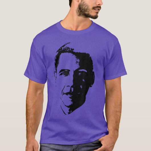 第44代アメリカ大統領 愛国民主党 バラク・オバマの顔 Tシャツ (正面)