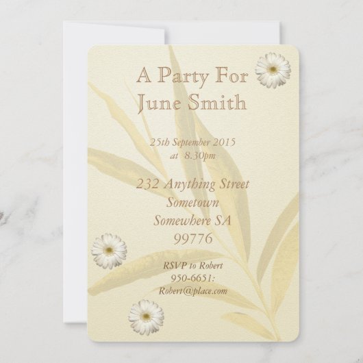 第44回バースデーパーティーデイジー 招待状 (裏面)