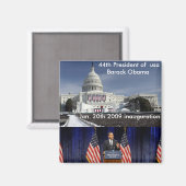 第44期米国大統領、バラク・オバマ マグネット (正面/裏面)