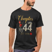 第44章EST 1978 44誕生日レッドローズW Tシャツ (正面)