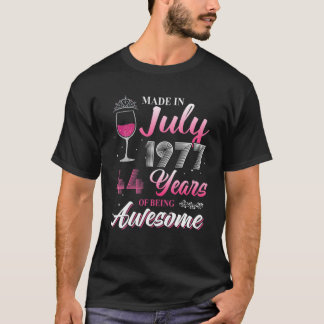 第44誕生日フローラワインパールケ生まれイーンズ7月 Tシャツ