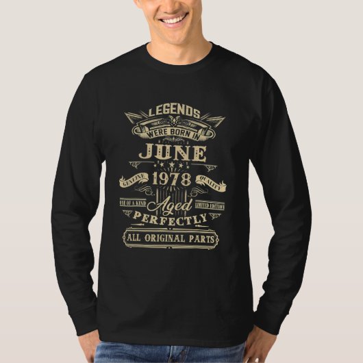 第44誕生日レジェンド生まれズ1978年6月44年 Tシャツ (正面)