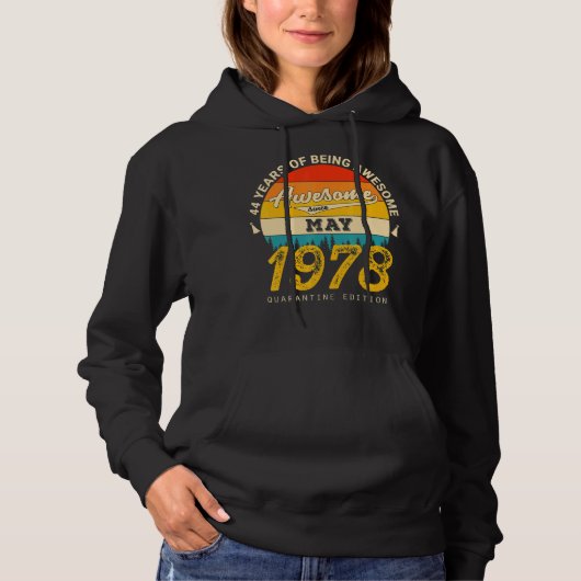 第44誕生日レトロ1978年5月検疫44年 パーカ (正面)