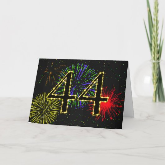 第44誕生日花火付きカード カード (正面)