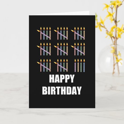 第44誕生日（ろうそく） カード (黄色い花)