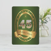 第45の誕生会の女性の人、エレガントな色 招待状 (スタンド正面)