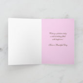 第45ピンクのバースデー・カードのケーキ カード (内部)