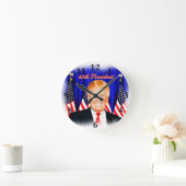 第45代大統領 – ドナルド・トランプ_ ラウンド壁時計 (ホーム)