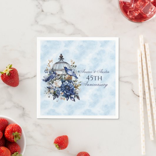 第45回および第65回サファイア記念日紙 スタンダードカクテルナプキン (インサイチュ)