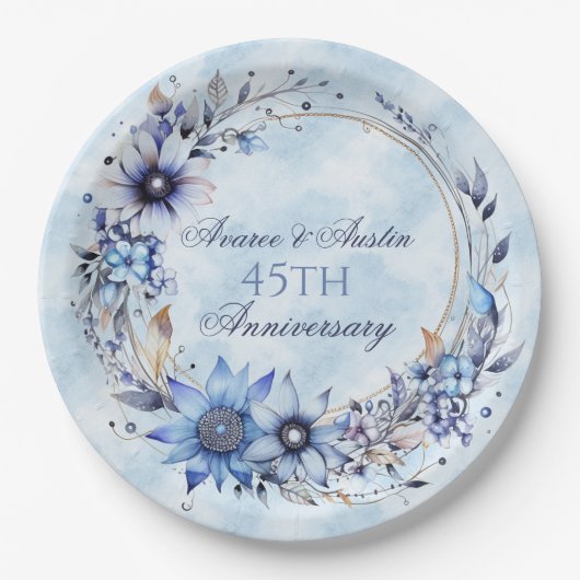 第45回および第65回サファイア記念日紙 ペーパープレート (正面)