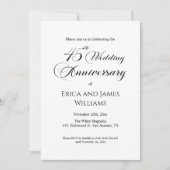 第45回サファイヤ結婚の記念日のスクリプエレガントト 招待状 (正面)