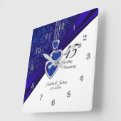 第45回サファイヤ結婚の記念日 スクエア壁時計 (傾斜)