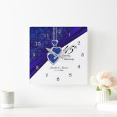 第45回サファイヤ結婚の記念日 スクエア壁時計 (ホーム)