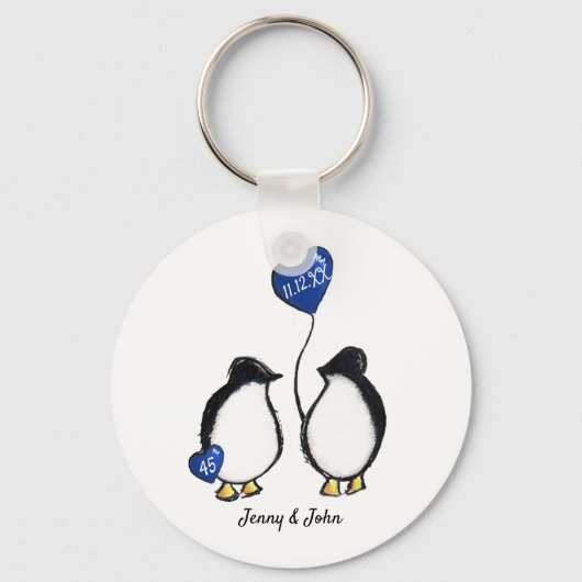 第45回サファイヤ結婚ペンギン キーホルダー (正面)