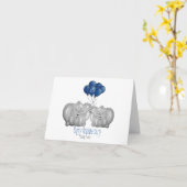 第45回サファイヤ結婚ー記念日エレファントカード カード (黄色い花)