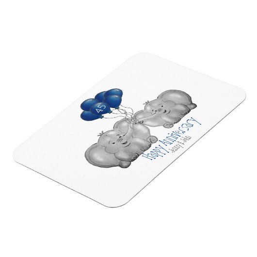 第45回サファイヤ結婚ー記念日ゾウ マグネット (左側)